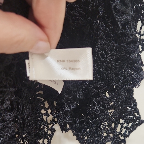 Boston Proper Black Crochet Lace Top M/L - Picture 5 of 8